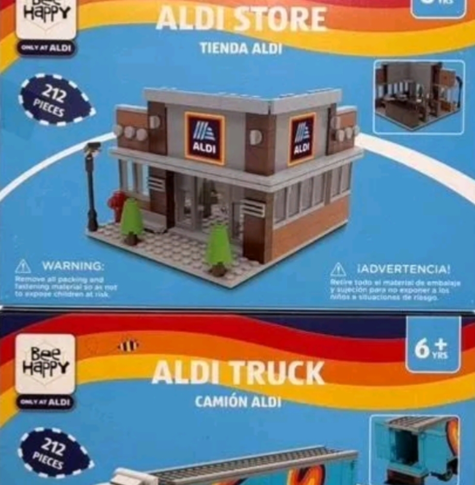 Aldi building blocks truck and store sets brand new